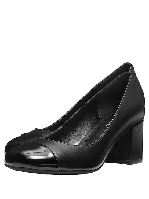 PERLA escote de cuero negro - Zapatos Mujer