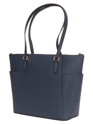 CHARLOTTE Bolso de hombro de piel para compras marina de guerra - Bolsos Mujer