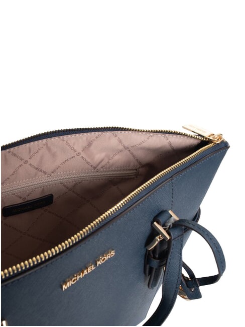CHARLOTTE Bolso de hombro de piel para compras marina de guerra - Bolsos Mujer