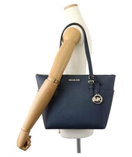 MICHAEL KORS CHARLOTTE Bolso de hombro de piel para compras marina de guerra - Bolsos Mujer - 5