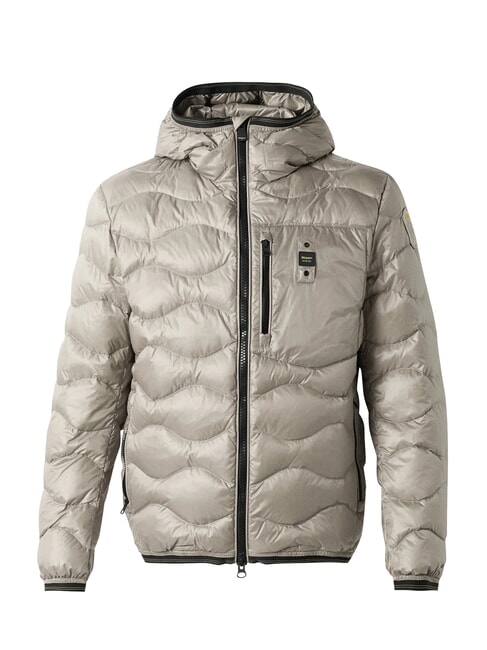WAVE Chaqueta corta acolchada de plumas con capucha. gris brumoso - Chaquetas de plumas para hombre