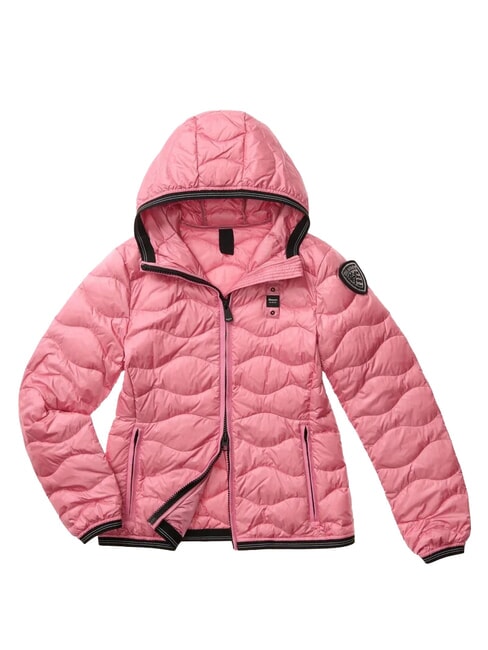 CAMELIA Chaqueta corta acolchada de plumas con capucha. rosa 409 - Chaquetas de plumas de mujer