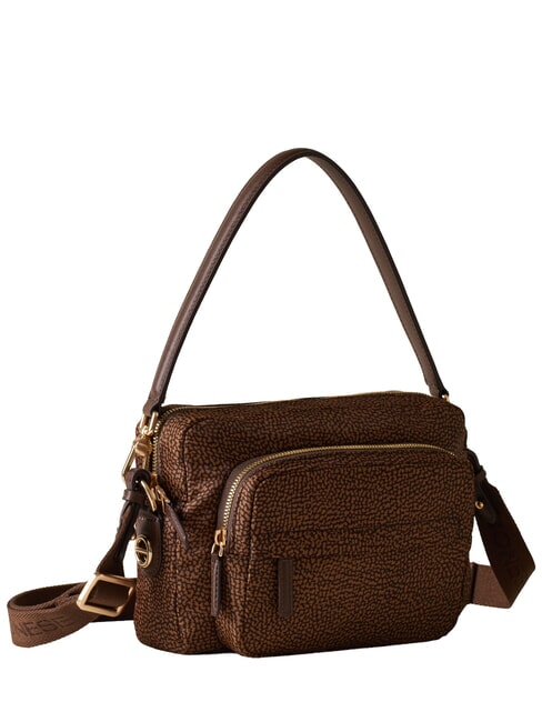 B-CLUB Bolso de hombro con correa para el hombro. casta&ntilde;a - Bolsos Mujer