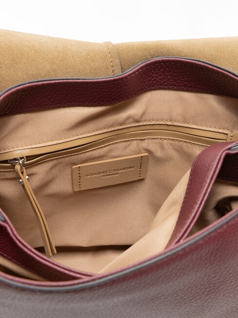 HELENA ROUND Bolso bandolera con correa para el hombro, de piel. rub&iacute; antiguo - Bolsos Mujer