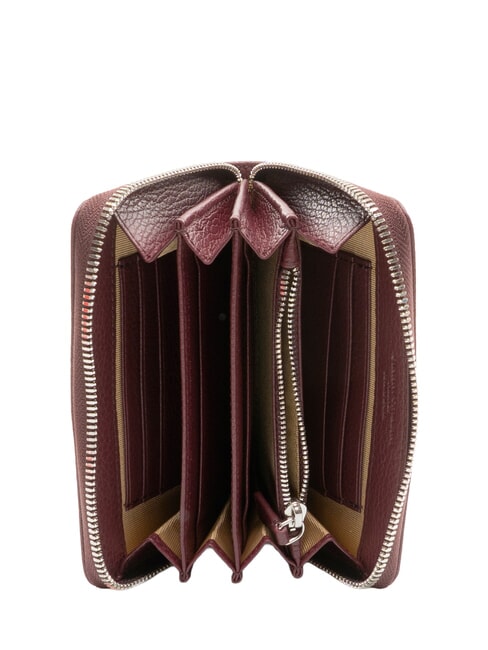 GRAIN Cartera mediana de piel con cremallera rub&iacute; antiguo - Carteras Mujer