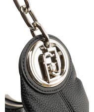 LIUJO FAIZA Bolso de hombro de piel negro/acero - Bolsos Mujer - 4