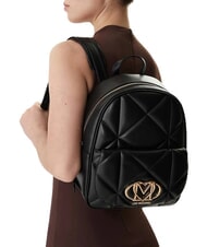 LOVE MOSCHINO EMBOSSED QUILTED Mochila acolchada negro - Bolsos Mujer - 6