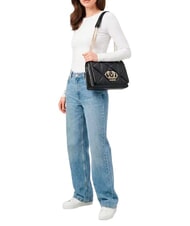 LOVE MOSCHINO EMBOSSED QUILTED Bolso de hombro acolchado negro - Bolsos Mujer - 2