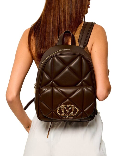 EMBOSSED QUILTED Mochila acolchada marr&oacute;n - Bolsos Mujer
