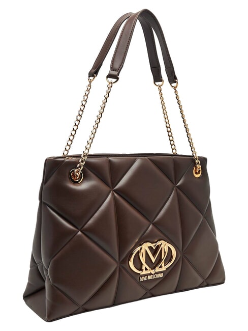 EMBOSSED QUILTED Bolso de hombro con doble asa. marr&oacute;n - Bolsos Mujer