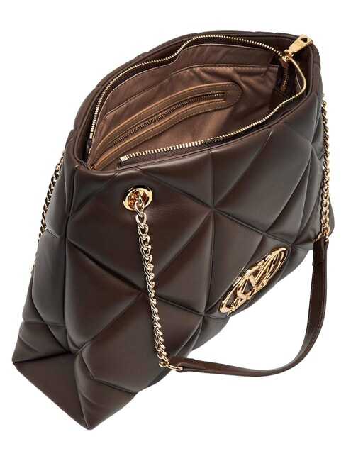 EMBOSSED QUILTED Bolso de hombro con doble asa. marr&oacute;n - Bolsos Mujer