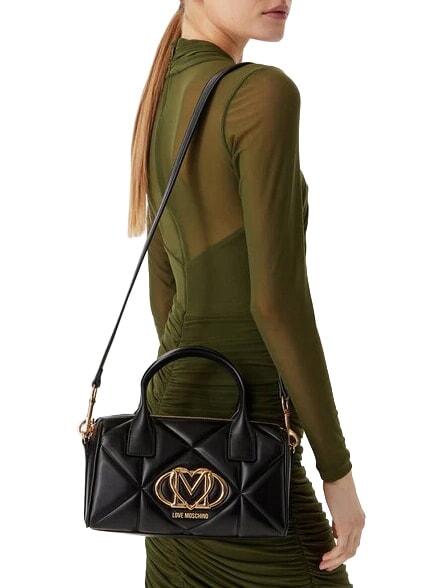EMBOSSED QUILTED Bolso de mano con correa para el hombro. negro - Bolsos Mujer