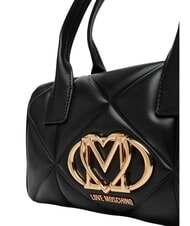LOVE MOSCHINO EMBOSSED QUILTED Bolso de mano con correa para el hombro. negro - Bolsos Mujer - 3