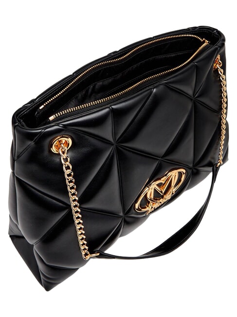 EMBOSSED QUILTED Bolso de hombro con doble asa. negro - Bolsos Mujer