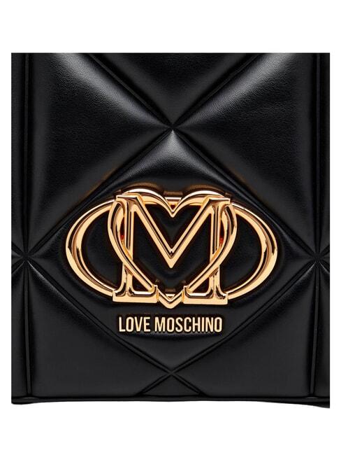 EMBOSSED QUILTED Bolso de hombro con doble asa. negro - Bolsos Mujer