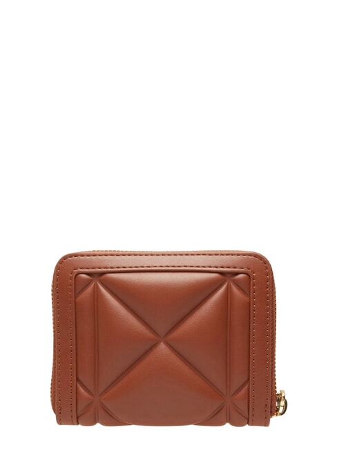 EMBOSSED QUILTED Cartera mediana con cremallera marr&oacute;n - Carteras Mujer