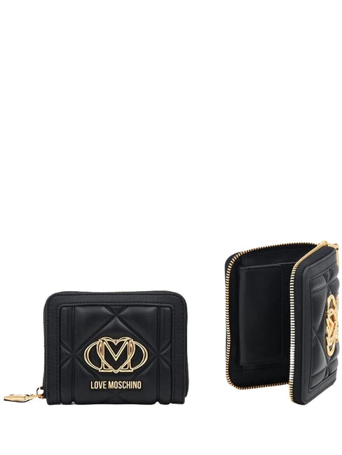 EMBOSSED QUILTED Cartera mediana con cremallera negro - Carteras Mujer