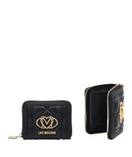 LOVE MOSCHINO EMBOSSED QUILTED Cartera mediana con cremallera negro - Carteras Mujer - 3