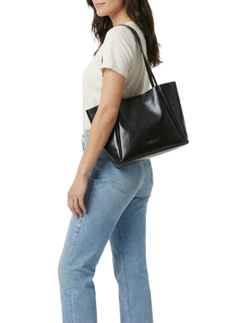 MAGDA Bolso de hombro de piel Oro negro - Bolsos Mujer