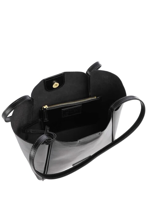 MAGDA Bolso de hombro de piel Oro negro - Bolsos Mujer