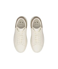 ARMANI EXCHANGE ACTION Zapatillas de cuero blanco roto + brillo invernal - Zapatos Hombre - 4