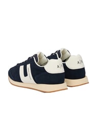 ARMANI EXCHANGE ROUND Zapatillas de cuero azul marino intenso + blanco roto - Zapatos Hombre - 3