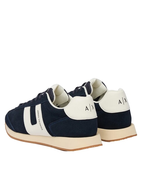 ROUND Zapatillas de cuero azul marino intenso + blanco roto - Zapatos Hombre