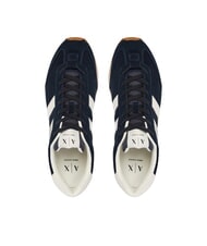 ARMANI EXCHANGE ROUND Zapatillas de cuero azul marino intenso + blanco roto - Zapatos Hombre - 4