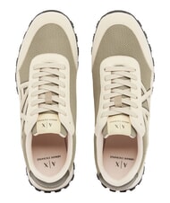 ARMANI EXCHANGE DROP MICROSUEDE Zapatillas con logotipo en contraste crema + toque invernal - Zapatos Hombre - 4