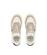 ARMANI EXCHANGE DUCK Zapatillas de cuero tierra + azul marino intenso + blanco roto - Zapatos Hombre - 4