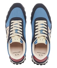 ARMANI EXCHANGE DROP MICROSUEDE Zapatillas con logotipo en contraste azul marino intenso + azul chino - Zapatos Hombre - 3