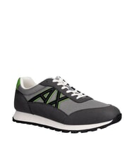 ARMANI EXCHANGE DROP MICROSUEDE Zapatillas con logotipo en contraste color gris plomo + gris neutro - Zapatos Hombre - 2