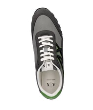 ARMANI EXCHANGE DROP MICROSUEDE Zapatillas con logotipo en contraste color gris plomo + gris neutro - Zapatos Hombre - 4