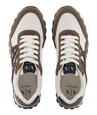 ARMANI EXCHANGE DROP MICROSUEDE Zapatillas con logotipo en contraste almizcle + blanco roto - Zapatos Hombre - 4