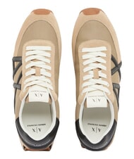 ARMANI EXCHANGE ROYALE SUEDE AIR MESH Zapatillas de piel con el logotipo de AX alma+negro - Zapatos Hombre - 4