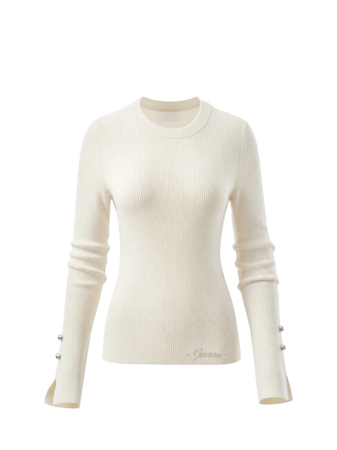 ELLIE Jersey de cuello redondo cremwhi - Su&eacute;teres de mujer
