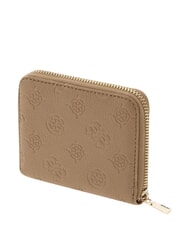 GUESS ELLA Cartera compacta con cierre de cremallera logotipo beige - Carteras Mujer - 3