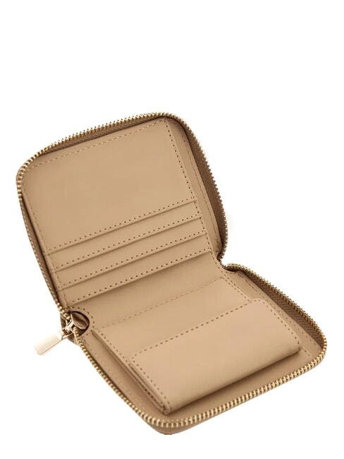 ELLA Cartera compacta con cierre de cremallera logotipo beige - Carteras Mujer
