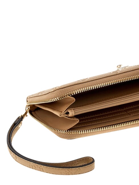 ELLA Cartera grande con cremallera. logotipo beige - Carteras Mujer