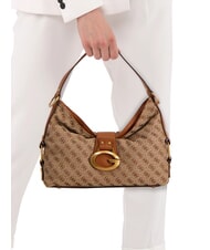 GUESS CAMDEN 4G Bolso de hombro con estampado integral logotipo leche/co&ntilde;ac - Bolsos Mujer - 2