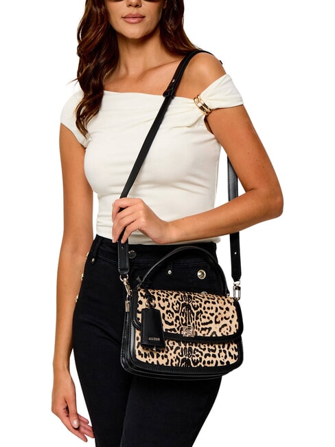 AUDREY                                   Bolso de mano con correa para el hombro, de piel. leopardo - Bolsos Mujer