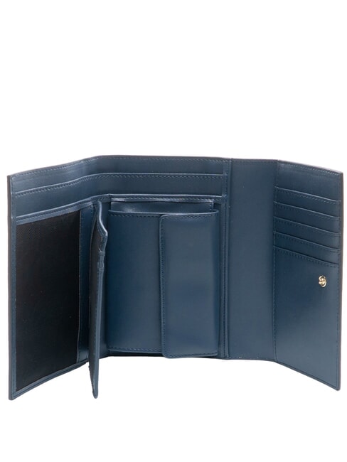 PLANETARIUM Cartera mediana con solapa aguamarina/azul marino oscuro - Carteras Mujer