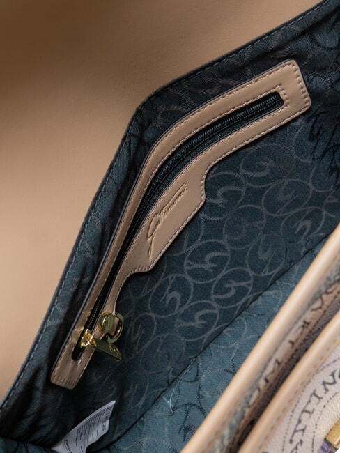 PLANETARIUM Bolso convertible con solapa acuarela/beige - Bolsos Mujer