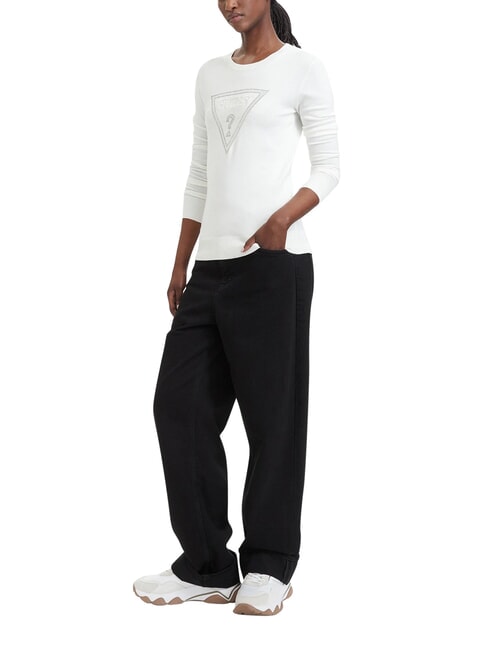 KATIE Jersey de cuello redondo y corte ajustado cremwhi - Su&eacute;teres de mujer