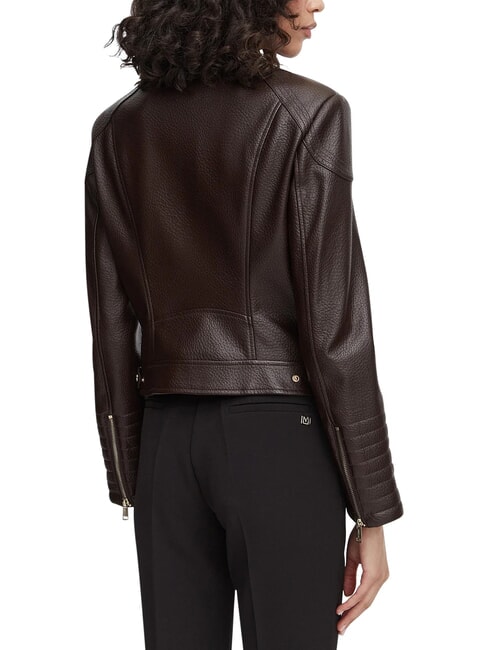 MARLENE CARIBOU Chaqueta de piel sint&eacute;tica, corte regular. marr&oacute;n chocolate - Chaquetas de mujer