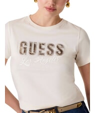 GUESS SNAKE SCRIPT Camiseta de manga corta, algod&oacute;n puro cremwhi - camiseta - 4
