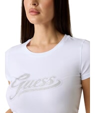 GUESS GLITTER LOGO Camiseta de manga corta con brillo purwhite - camiseta - 4