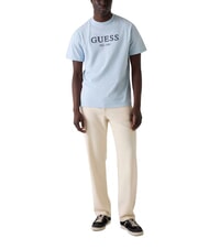 GUESS LOGO Camiseta de manga corta, algod&oacute;n puro azul a&eacute;reo - camiseta - 3