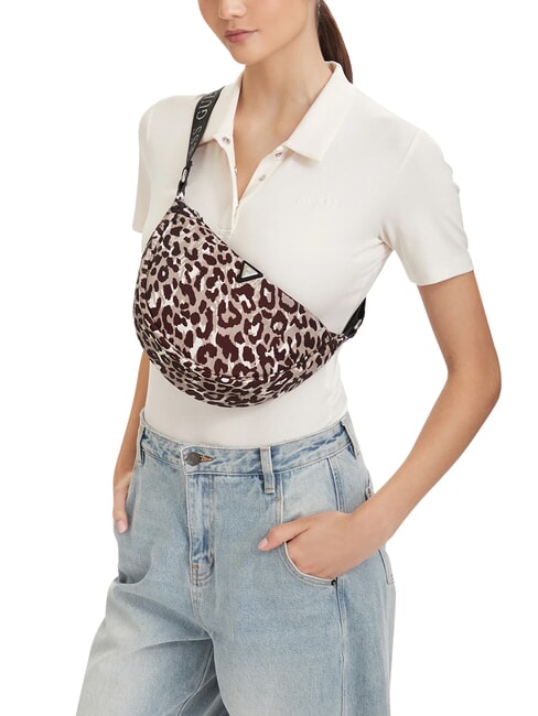 GIRL ALLOVER Bolso de hombro ajustable clases con estampado de leopardo - Bolsos Mujer