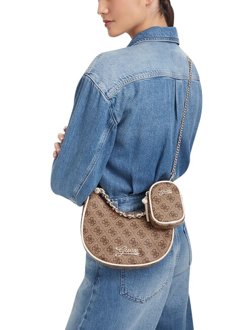 GIRL Bolso de hombro con correa de cadena 4g aop beige blanco - Bolsos Mujer